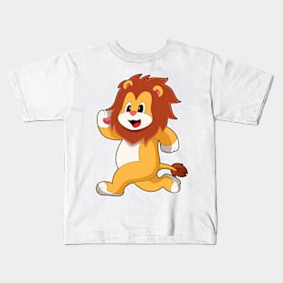 Lion Runner Running Kids T-Shirt